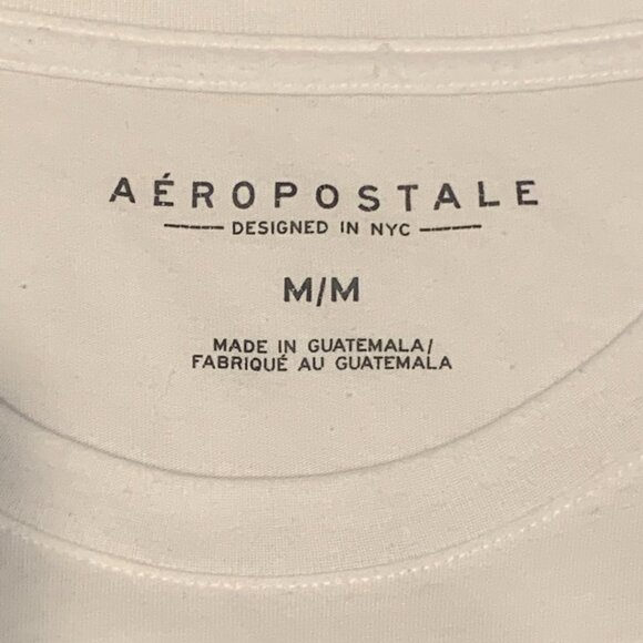 Aeropostale Graphic Logo Tee White Blue & Pink  Womens Jr M #38L - Picture 6 of 8